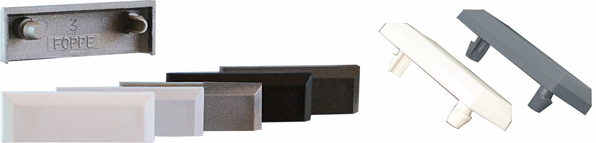 Bild von Wasserschlitzkappen RAL7035, eck.,Pak500