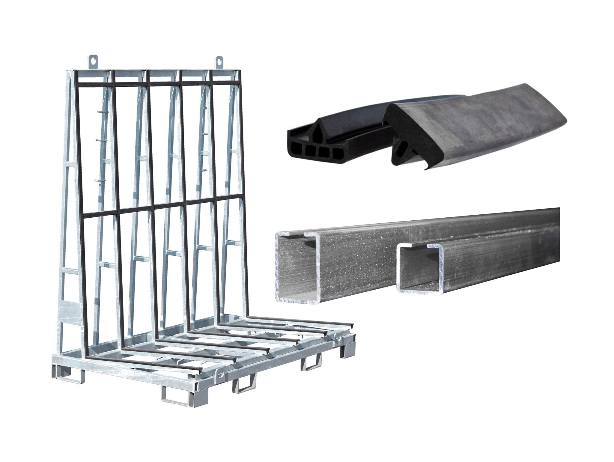 Bild von Schlitzrohr 30x30 Stahl roh., Stange 6 m