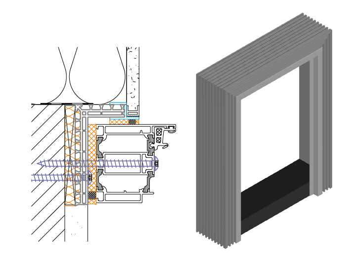 Bild von FOPPE Vorabzarge Typ2, Klinkeranschl., 1200x2400 mm, EV1