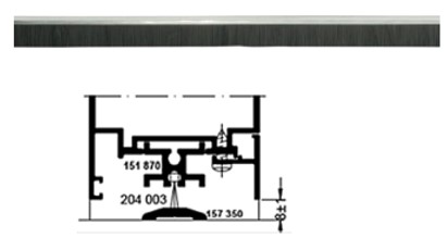 Bild von Bürstendichtung 1250mm, Höhe 16 mm;Pak20